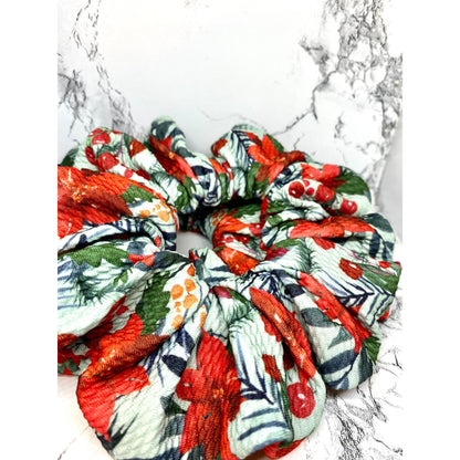 Poinsettia Winter Bullet Scrunchie