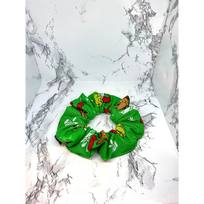 Mini Green Grinch and Max Christmas Scrunchie