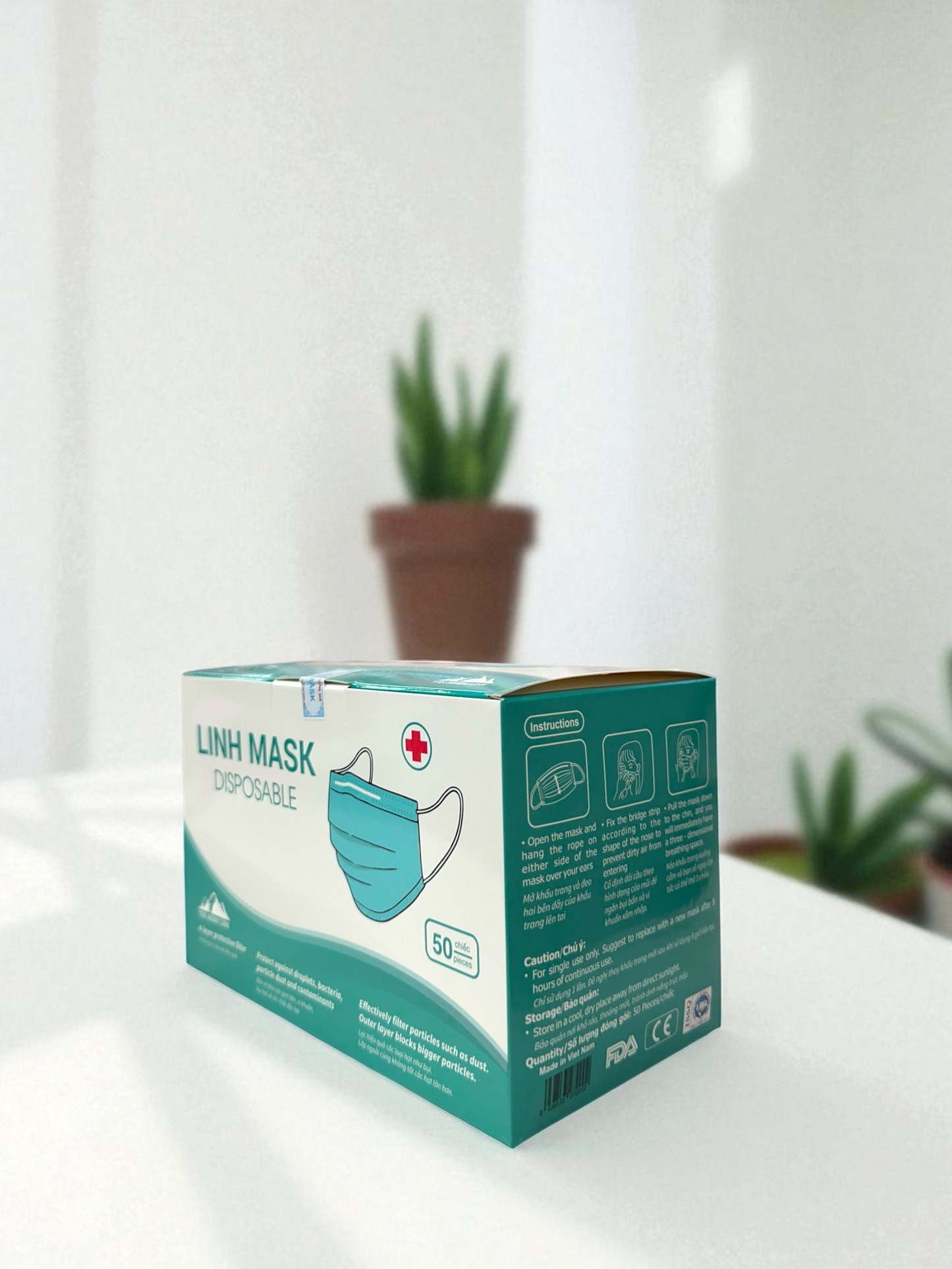 LINH 4-LAYER DISPOSABLE FACE MASK (50PCS/BOX)