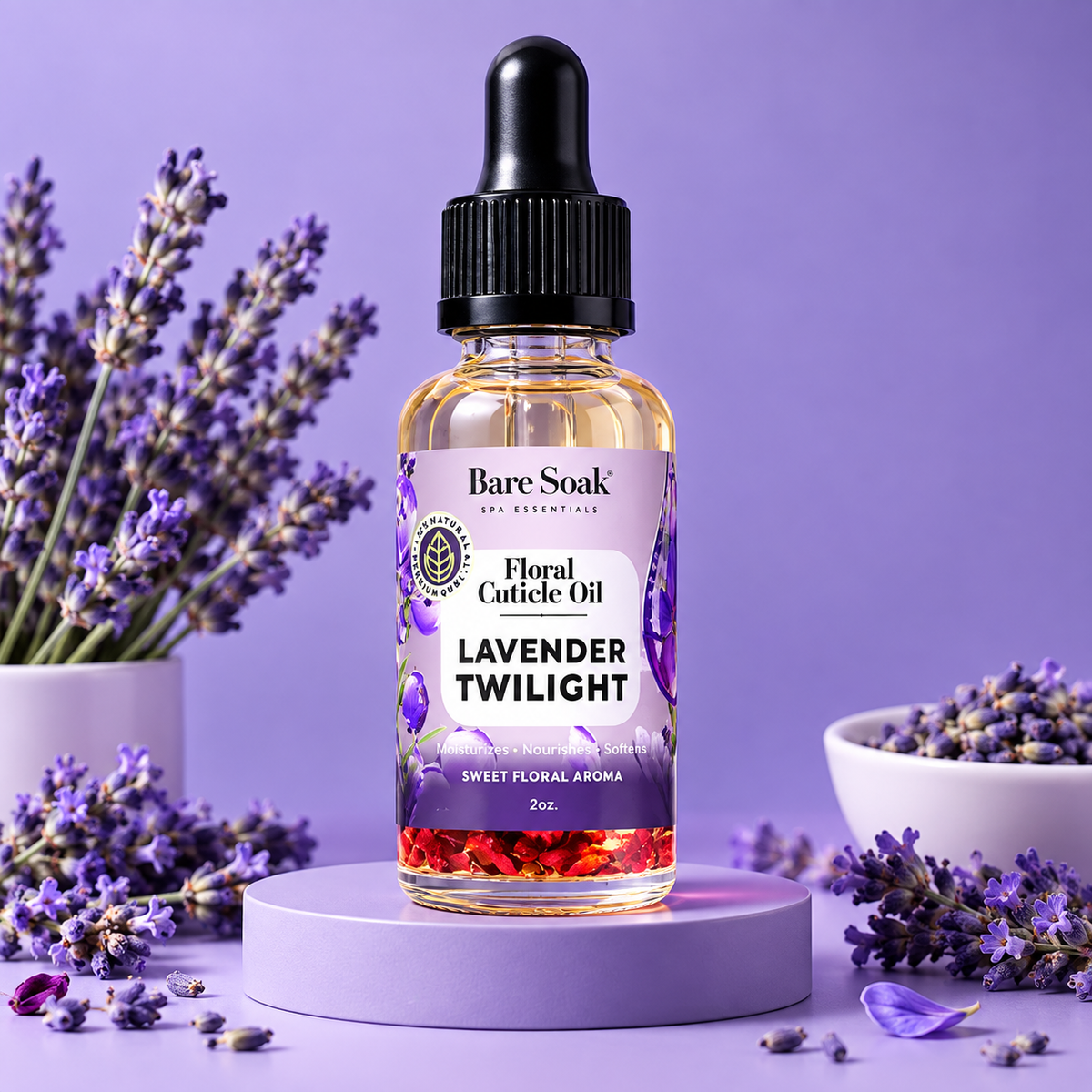 BARE SOAK CUTICLE OIL 2OZ. - LAVENDER TWILIGHT