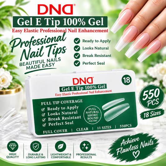 DND SOFT GEL NAIL TIP NO.18 - FULL NATURAL SHORT ROUND SQUARE