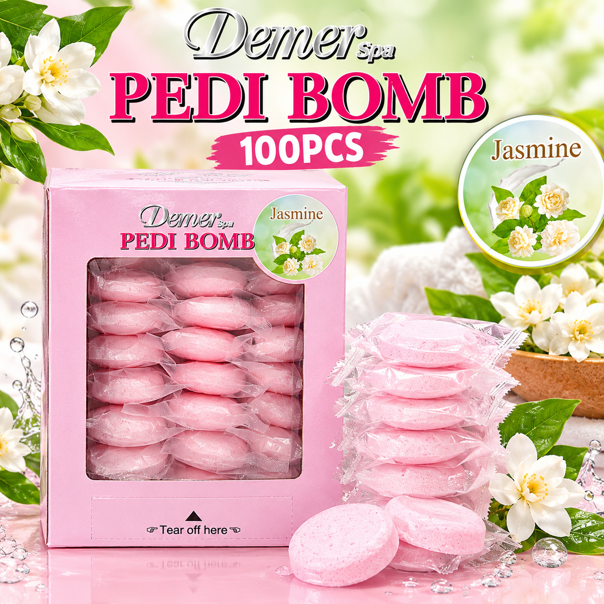 DEMER PEDI BOMB 100PCS/BOX - JASMINE