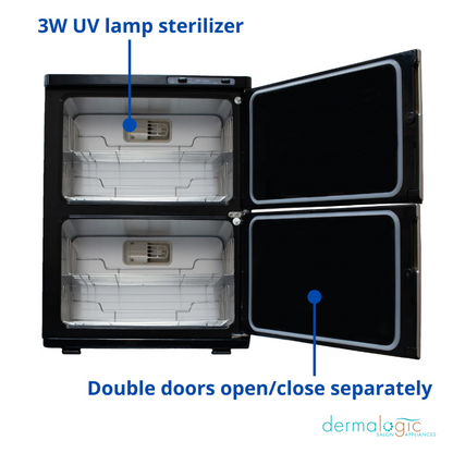 DOUBLE-DOOR DERMALOGIC STAINLESS TOWEL WARMER 40L