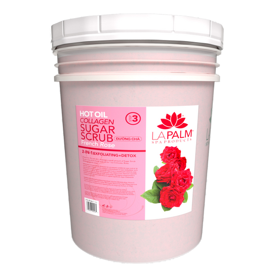 HOT OIL COLLAGEN SUGAR SCRUB - FRENCH ROSE | 5 GALLONS