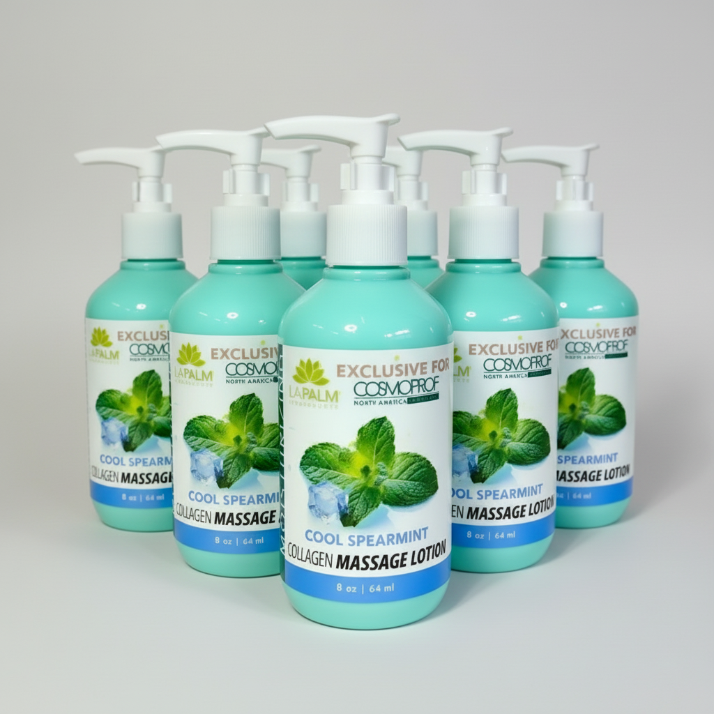 LAPALM COLLAGEN MASSAGE LOTION 8OZ. - SPEARMINT EUCALYPTUS