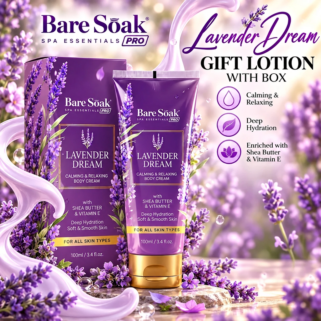 BARE SOAK GIFT LOTION WITH BOX 3.4OZ. (50-TUBE/CASE)