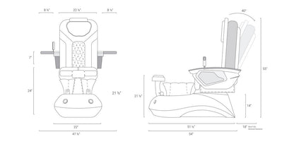 LOTUS II PEDICURE SPA WITH EX-R CHAIR TOP