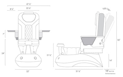 LOTUS II PEDICURE SPA WITH FX CHAIR TOP
