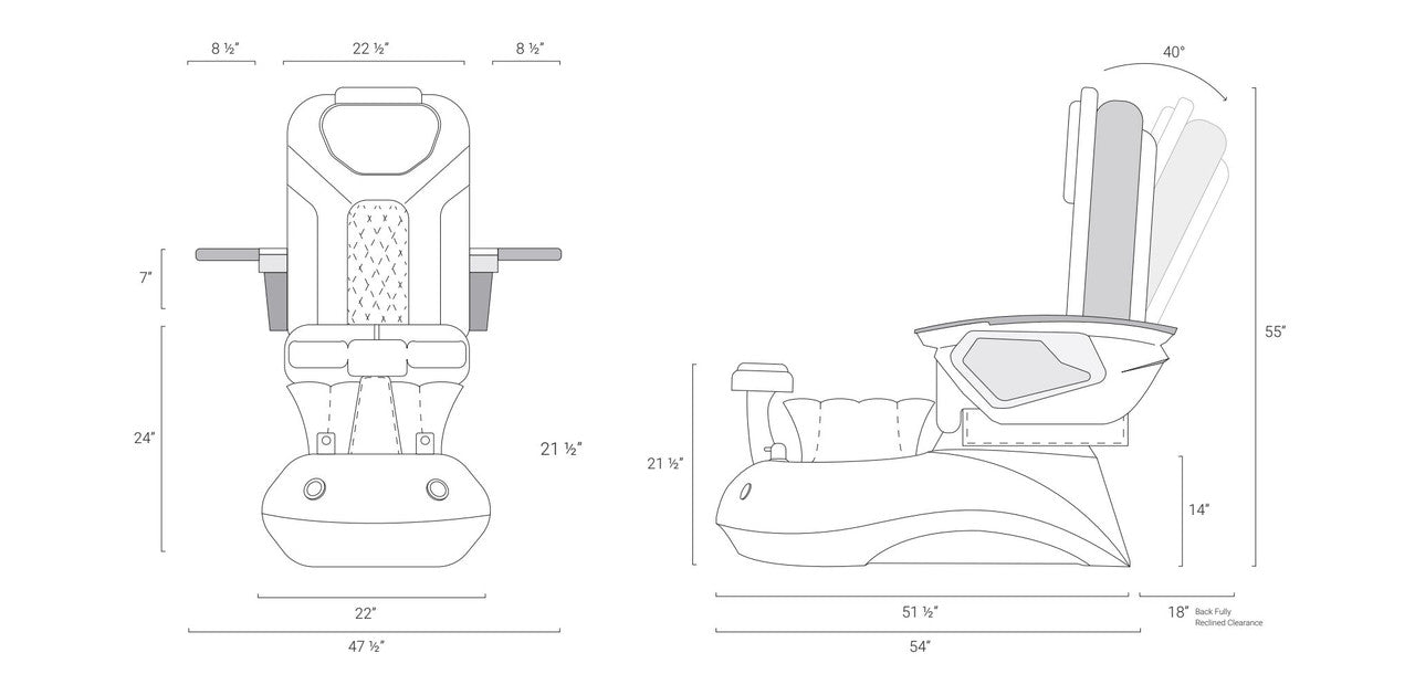 LOTUS II PEDICURE SPA WITH LX CHAIR TOP