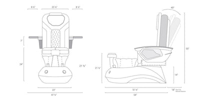 LOTUS II PEDICURE SPA WITH LX CHAIR TOP