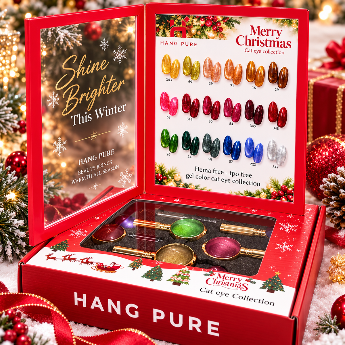 HANG PURE MERRY CHRISTMAS CAT EYE COLLECTION - 18 COLORS