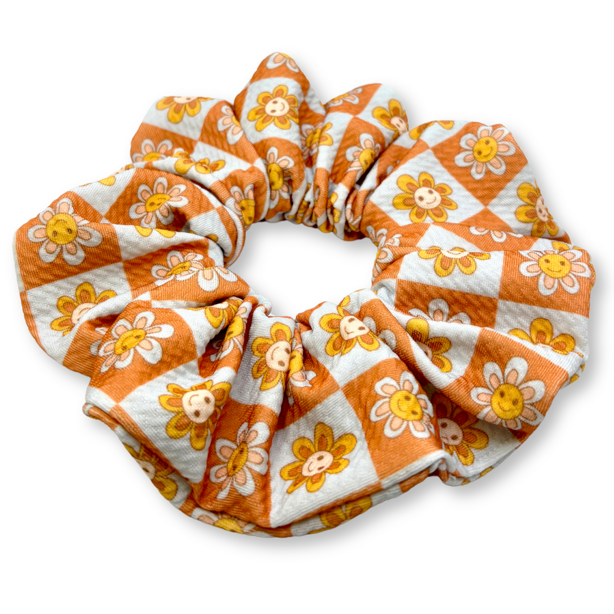 Boho Checkered Summer Scrunchie
