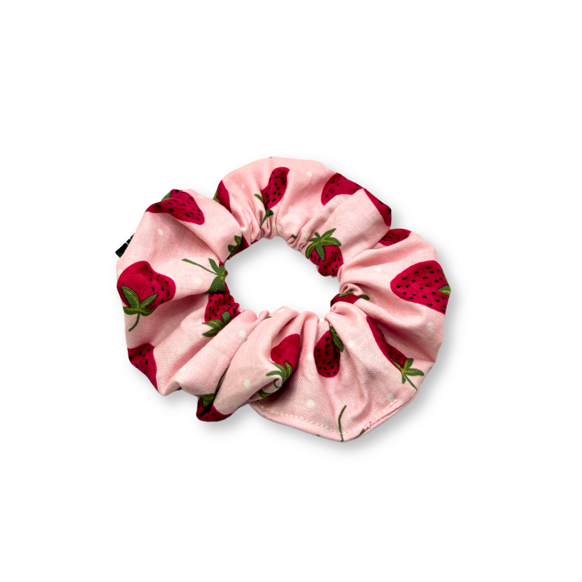 Mini Pink Strawberry Summer Scrunchie