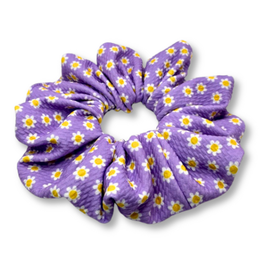 Purple Daisy Spring Bullet Scrunchie