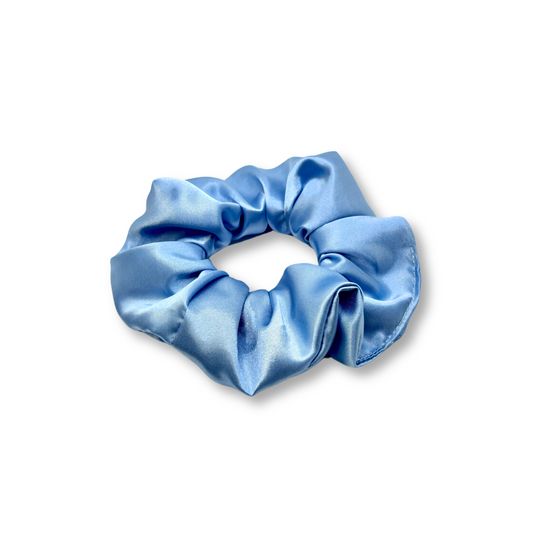 Mini Light Blue Silk Scrunchie