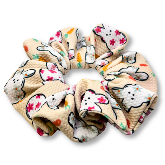 Beige Flower Peep Easter Bullet Scrunchie