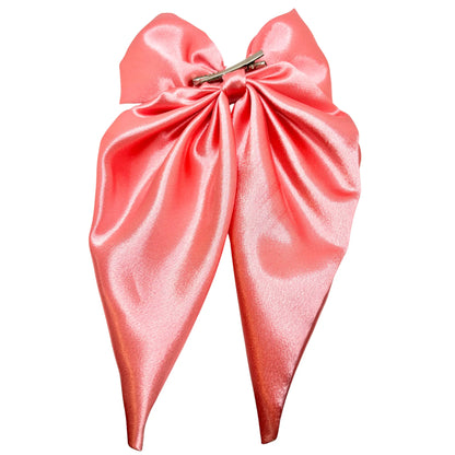 Giant Pink Silk Long Tail Bow