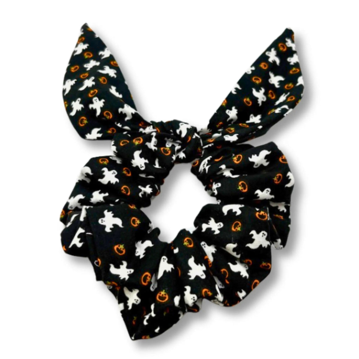 Mini Ghost and Pumpkin Tie Scrunchie
