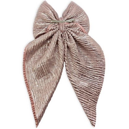 Pink Pleated Long Tail Bow
