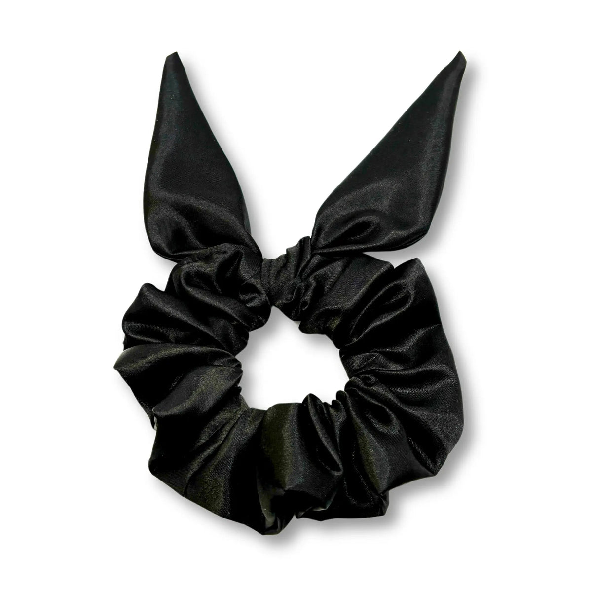 Mini Black Silk Tie Scrunchie