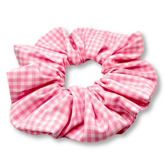 Pink Gingham Spring Scrunchie