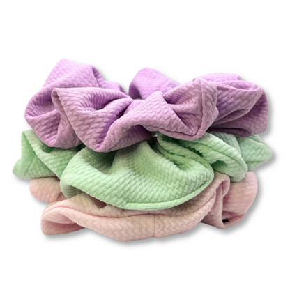 Pastel Spring Bullet Scrunchie Trio