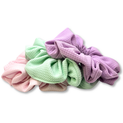 Pastel Spring Bullet Scrunchie Trio