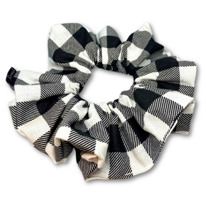 Black and White Buffalo Scrunchie