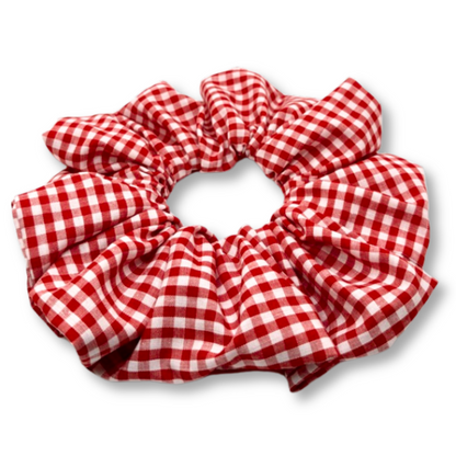 Red Gingham Spring Scrunchie