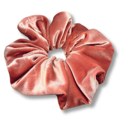 Pink Peach Velvet Scrunchie