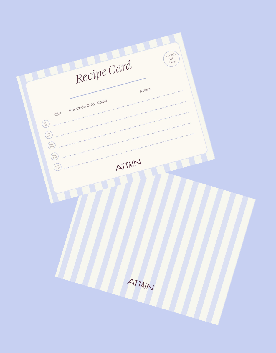 Attain Cosmetics Recipe Cards
