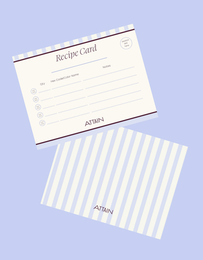 Attain Cosmetics Recipe Cards