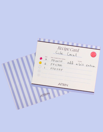 Attain Cosmetics Recipe Cards