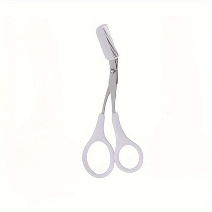 1Pcs/2Pcs/3Pcs Crescent Moon Eyebrow Trimmer Set, Stainless Steel Curved Eyebrow Razor Eyebrow Scissors With Comb