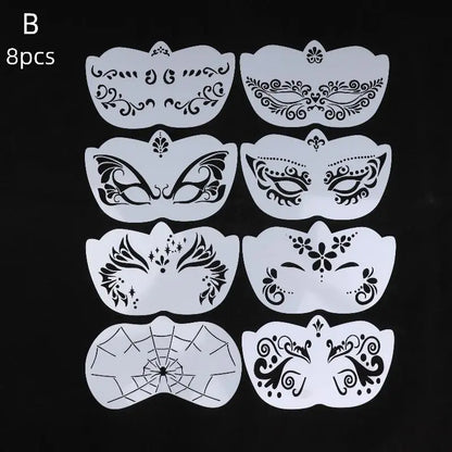 Professional Face Paint Stencils for Body Art Reusable Templates Easy to Use for Adults And Kids Party Makeup Tools