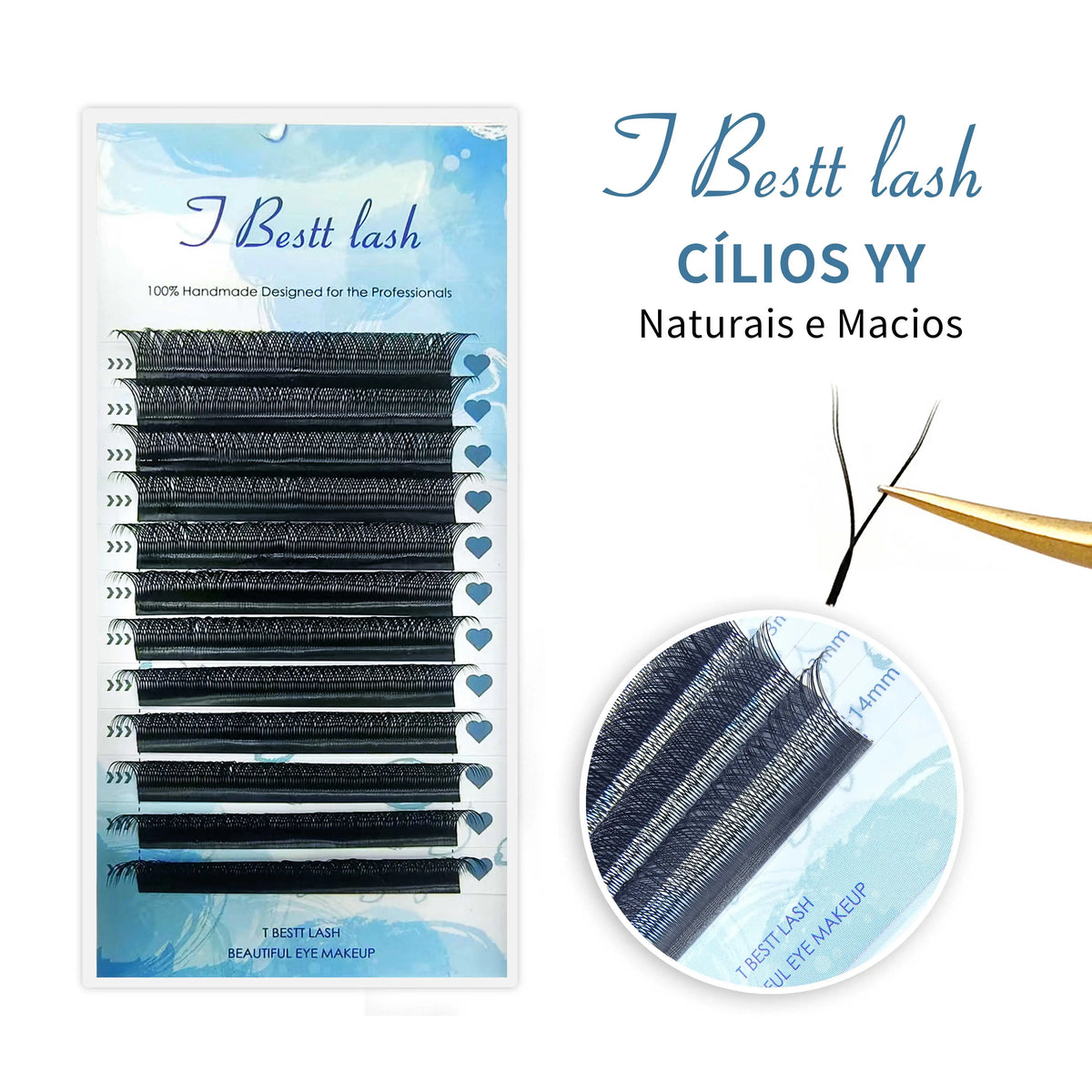 TBestt Matte Black 5D W Shape Eyelashes Extensions Premade Volume Lash Faux Natural Professional 3D W Cilios Lashes