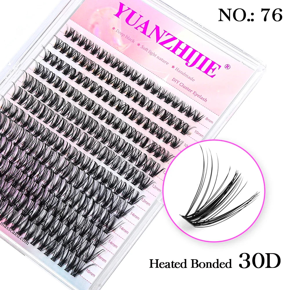 DIY 144 Cluster Lashes YUANZHIJIE free ship Segmented Beam Natural C/D Curl Individual Mink Eyelashes Makeup Supplies at home