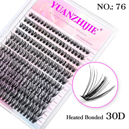 DIY 144 Cluster Lashes YUANZHIJIE free ship Segmented Beam Natural C/D Curl Individual Mink Eyelashes Makeup Supplies at home