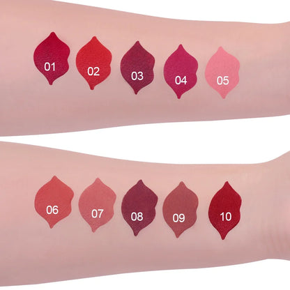 1pcs Matte Lip Gloss Lipstick, High Pigment Waterproof Velvet Long Lasting, Deep Red, Nude, Y2K Christmas Valentine's Day Gifts