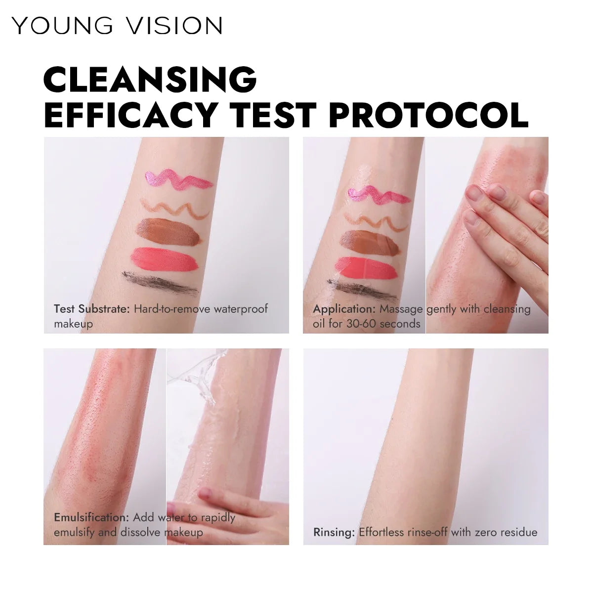 YOUNG VISION 5pcs/10pcs Cleansing oil Rose Flower Makeup Remover Oil Mild Non-irritating Pore Cleansing Makeup Remover Set