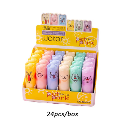 24Pcs Cute Bear Lip Balm Clear Fruit Flavored Moisturizing Lipstick Lip Balm Kids Lips Care Party Birthday Gifts