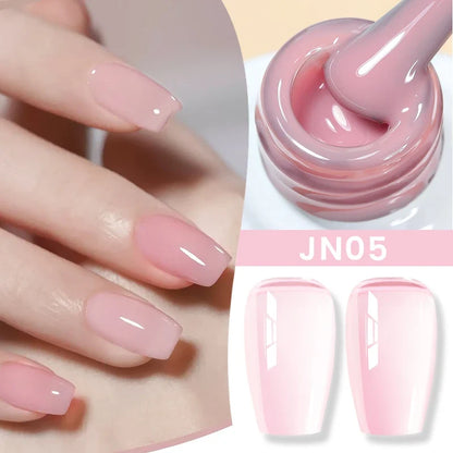 BORN PRETTY Jelly Nude Gel Nail Polish 10ml Light Pink Peach Translucent Color UV Light Cure Gel Varnish Nail Art DIY at Home