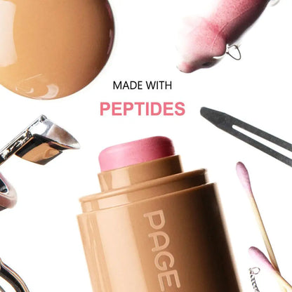 PAGE VINE Pocket Blush Stick Lip And Cheek Hydrating Stick Natural Rouge Powder Blush Cream Lipstick Cheek Easy To Apply Color