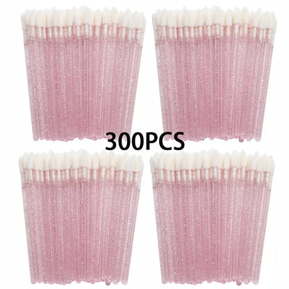 100/300PCS Crystal Lip Brush Lipstick Gloss Applicator Wands Wholesale For Eyelashes Extension Tool Kits Makeup Accessories