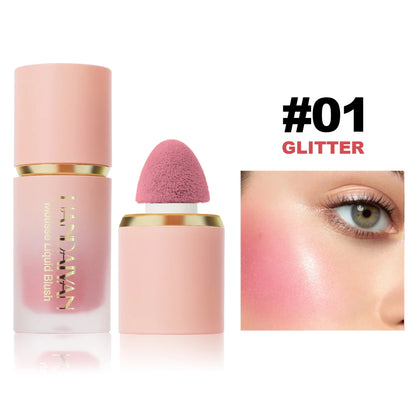 HANDAIYAN Liquid Blush Facial Matte Makeup Lasting Easy to Color Make Up Blusher With Sponge Brush Tip Velvet Rouge Cosmetics