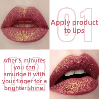 14 Colors Glitter Metallic Lip Glaze Shiny Long Lasting Lip Gloss Waterproof Liquid Lipstick Makeup Lip Oil Lip Tint Gifts for W