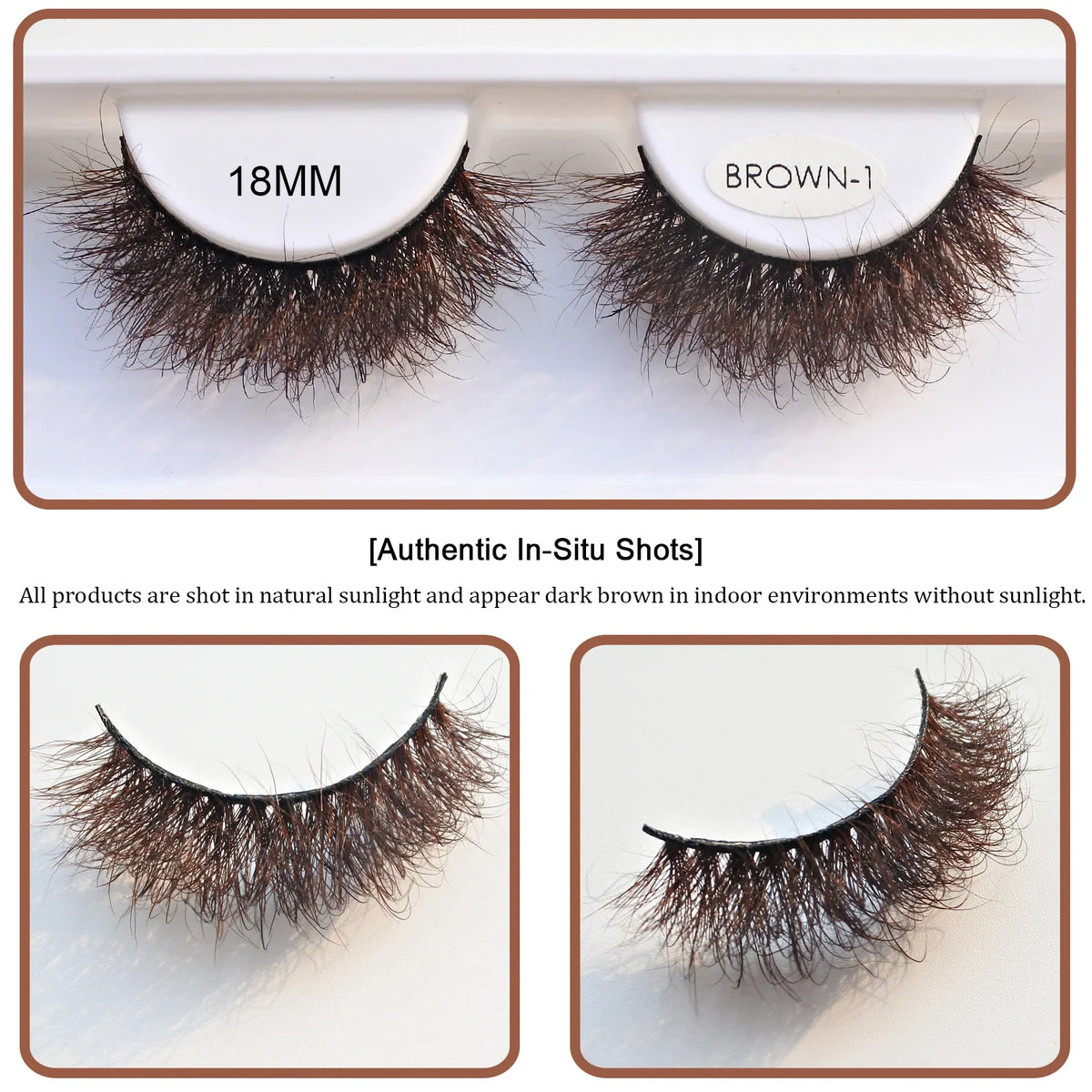 RED SIREN Brown Fluffy Mink Lashes 2026 New Design Luxurious Soft Natural Strip Lashes Cosplay Mink False Eyelashes Supplies