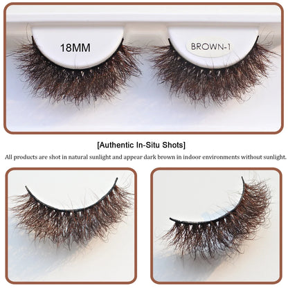 RED SIREN Brown Fluffy Mink Lashes 2026 New Design Luxurious Soft Natural Strip Lashes Cosplay Mink False Eyelashes Supplies