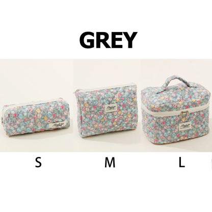 1pcs Cute Quilted Cotton Makeup Bag Women Zipper Cosmetic Organizer Cloth Handbag Box Shape Portable Toiletry Case for Girls