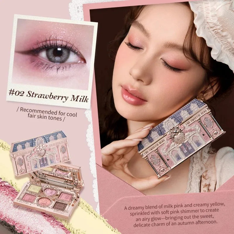 Flower Knows Sweetie Bear Eyeshadow Palette - 6 Colors Matte Shimmer